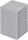 Homaxy 100% Cotton Waffle Weave Kitchen Dish Cloths 12-Pack, Light Gray | 12 x by Homaxy
