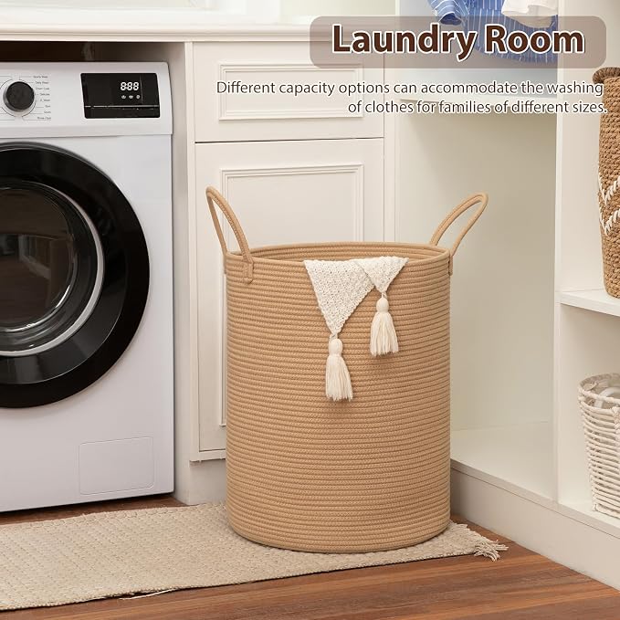 OIAHOMY 60L Nursery Hamper Laundry Basket Laundry Hamper Yellow - Image 4
