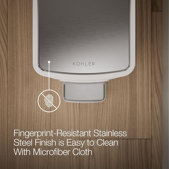 Kohler 6 Liter Stainless Steel Step Trash Can - Image 7