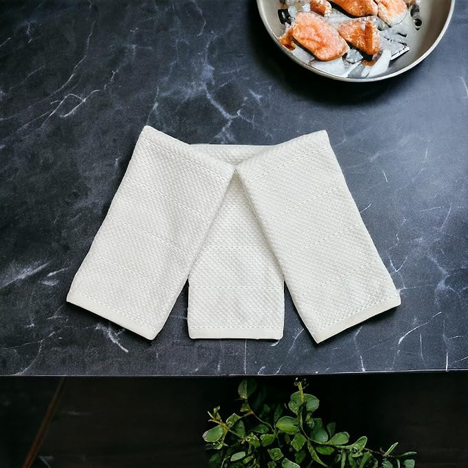 White Kitchen Hand Dish Towels, 100% Cotton - Image 9