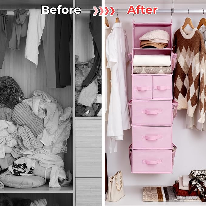 GRANNY SAYS Hanging Closet Organizer, 5 Drawers, 6 Shelves, 6 Pockets, 6 - Image 7