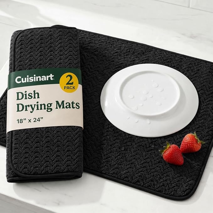 Cuisinart Dish Drying Mat for Kitchen Counter, quick-dry microfiber, machine by BestBrands