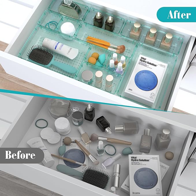 33 PCS Plastic Drawer Organizers Set, 4 Size Desk Drawer Organizer Trays | 4 - Image 4