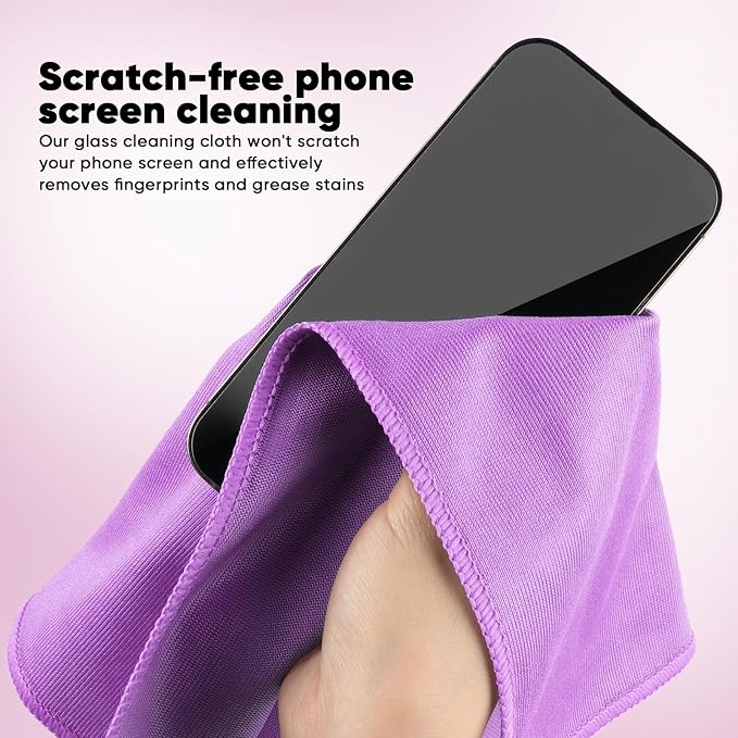 HOMEXCEL Glass Cleaning Cloths 6PK, Streak Free Towel - Image 5