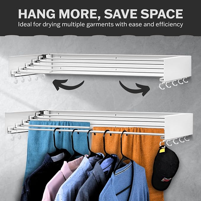Foldable Wall Mounted Drying Rack - Image 4