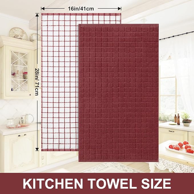 Homaxy Large Premium Cotton Kitchen Towels 16"x 28", 4 Pack - Image 5