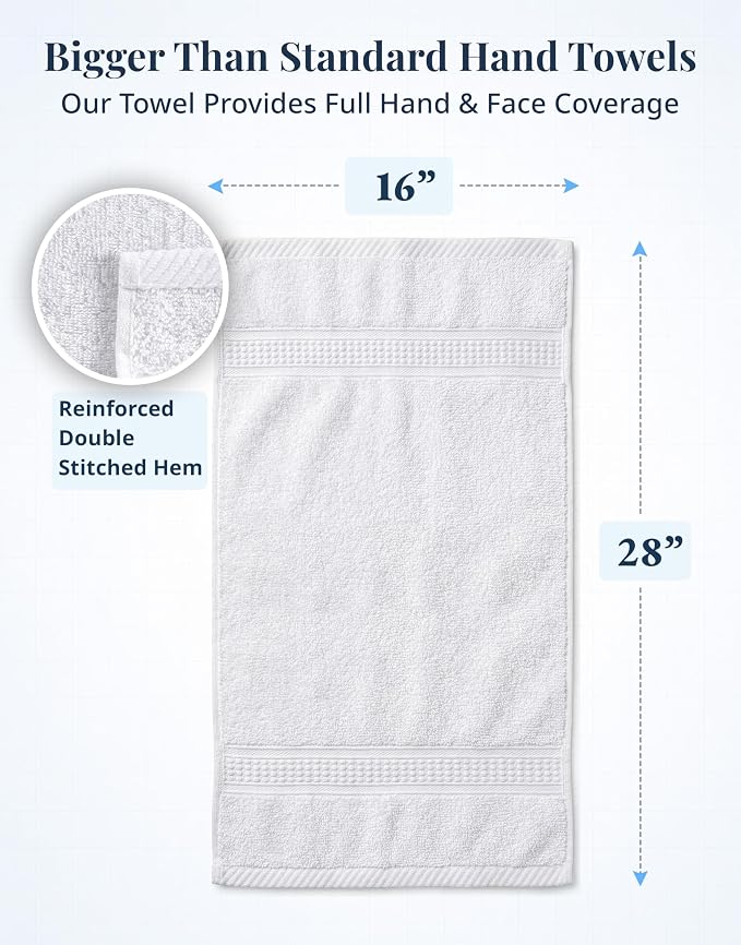 LANE LINEN Hand Towels for Bathroom 100% Cotton 6 Pack 16x28 - Image 3