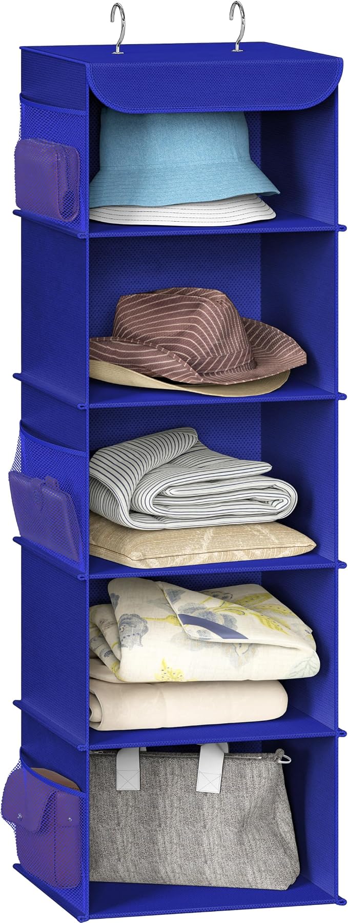 Simple Houseware 5 Shelf Hanging Closet Organizer, Dark Blue | 360° Rotating by SimpleHouseware