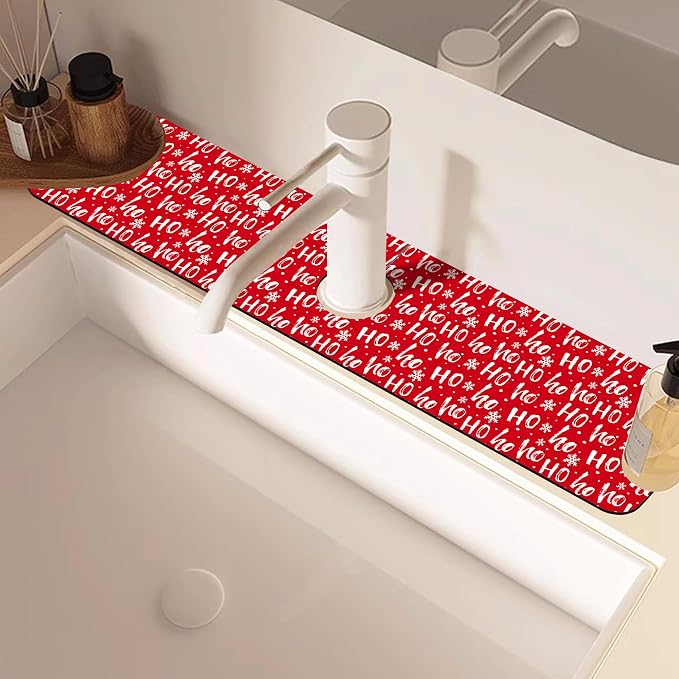 Christmas Hohoho Kitchen Sink Splash Guard Mat - Image 2