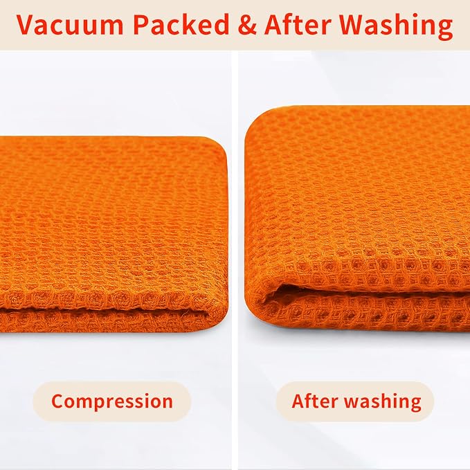 Homaxy 100% Cotton Waffle Weave Kitchen Dish Towels 4-Pack, Ultra Soft - Image 7