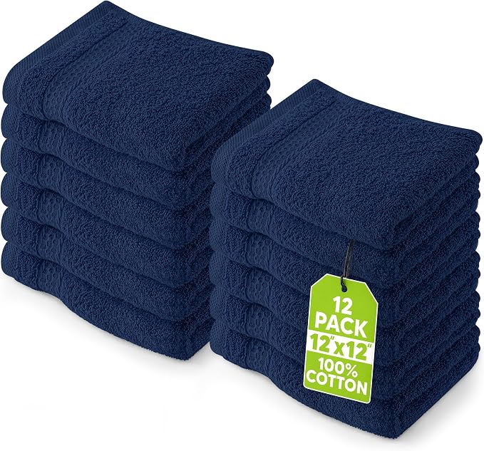 Utopia Towels 12 Pack Premium Wash Cloths, 12x12 in, 100% Cotton, Gym & Face by Unknown