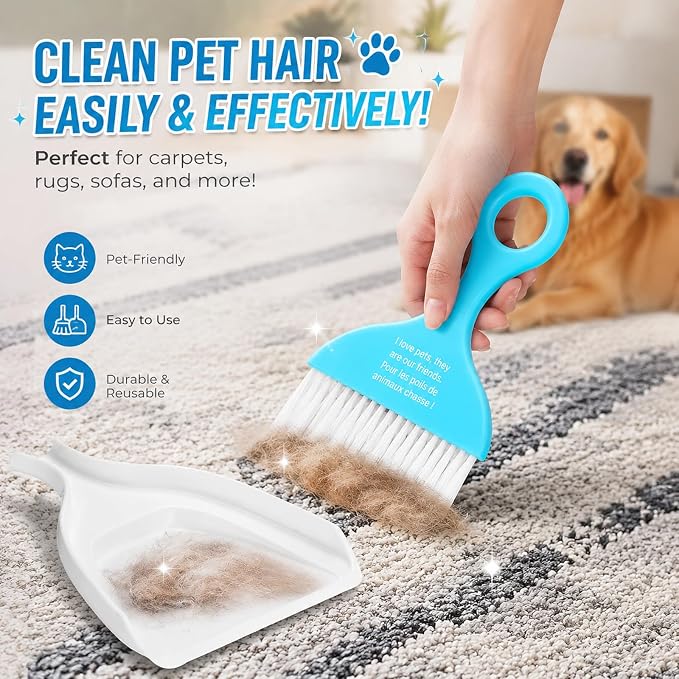 3 Pcs Mini Broom and Dustpan Set, Small Handheld Dust Pan - Image 3