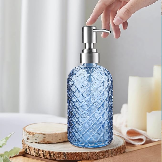 Kaishun 14 OZ Refillable Glass Soap Dispenser - Image 4