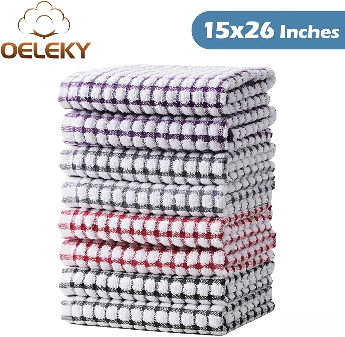 Oeleky Kitchen Towels, 100% Cotton Dish Towels - Image 5