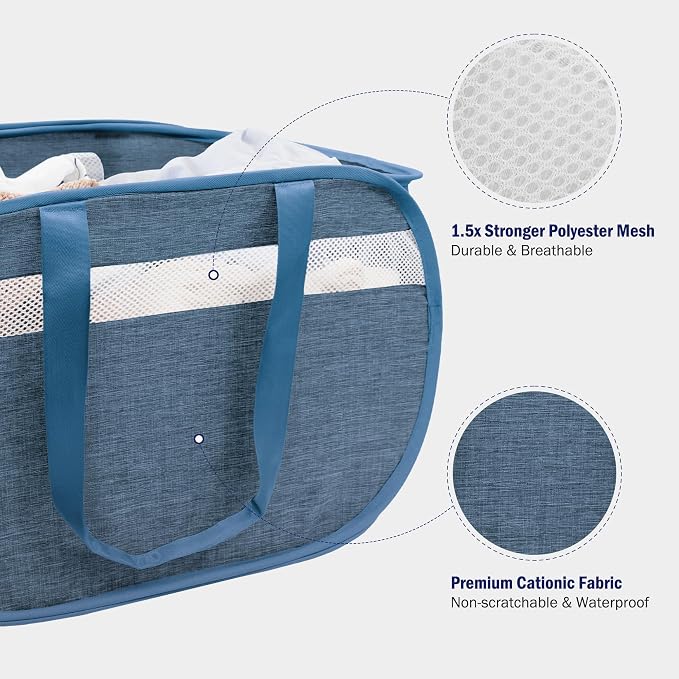 Collapsible Tear Proof Laundry Baskets - Image 5