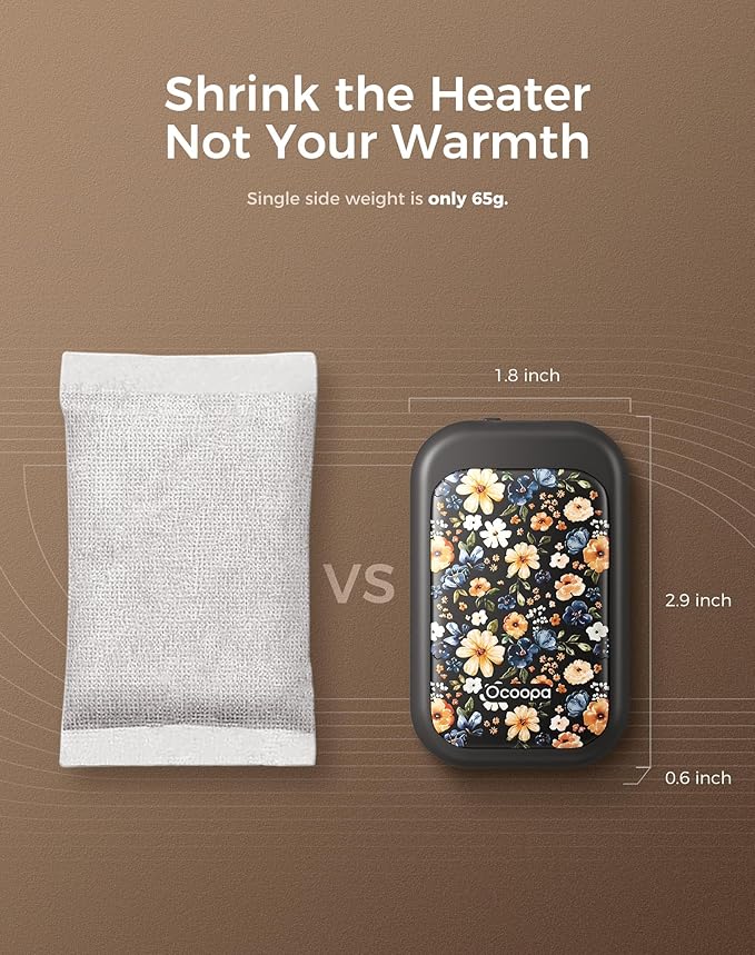 OCOOPA Magnetic Rechargeable Hand Warmers 2 Pack, Card-Style Electric AI Hand Warmers 5000mAh, Pocket Portable Hands Heater, UL Certified, for Men Women, Hunting Essentials, UT4 Young