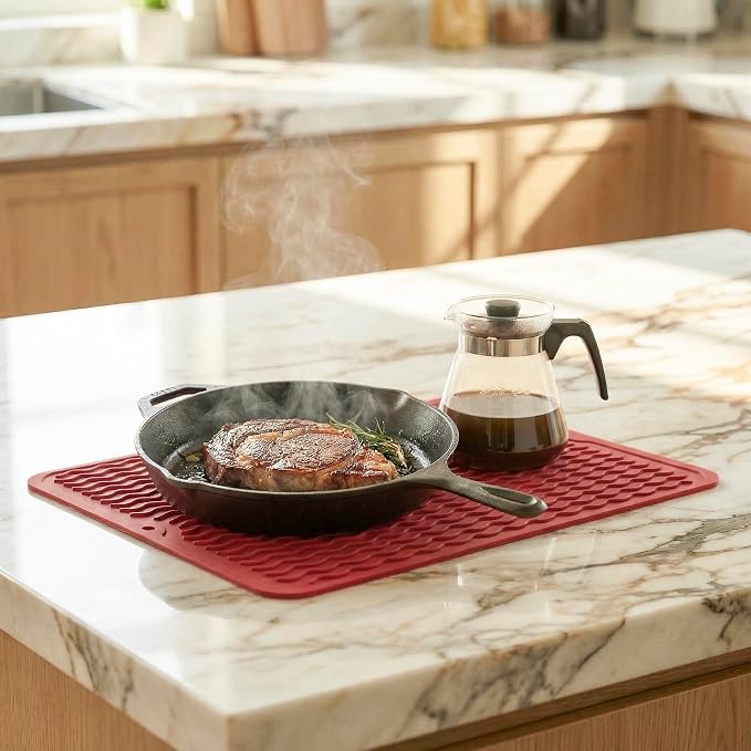 MicoYang Silicone Dish Drying Mat — Quick-Dry Ridges Counter & Sink Pad - Image 8