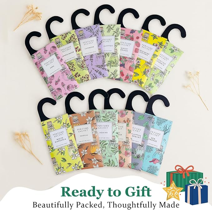 Large 12 Packs Hanging Scented Sachets Long-Lasting Closet Deodorizer Air - Image 5