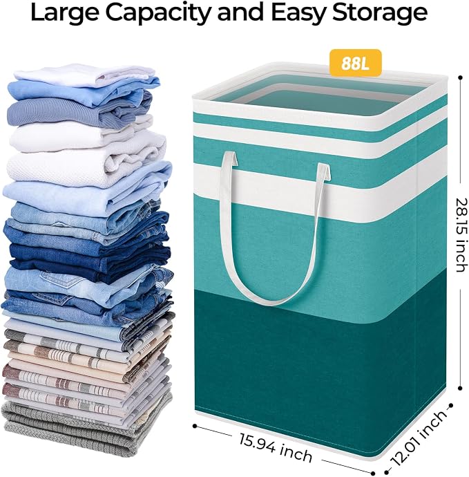 HomeHacks 2 Pack Large Laundry Baskets, Laundry Hampers Bags | Waterproof - Image 4