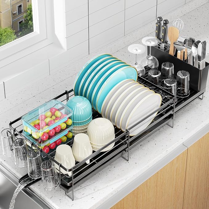 Large Dish Drying Rack, Expandable Dish Rack by Pantasia