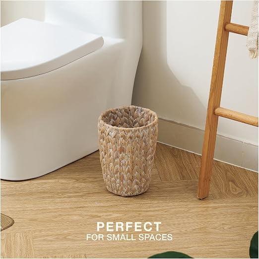 84ECO 2-Pack White Wicker Trash Cans - Image 2