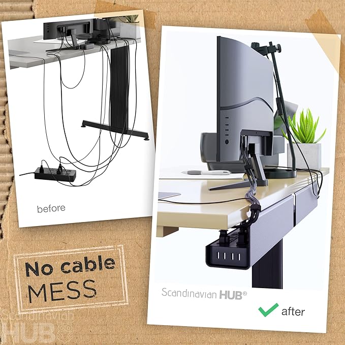 Scanfield Under Desk Cable Management Tray, 5″ Interior - Image 2