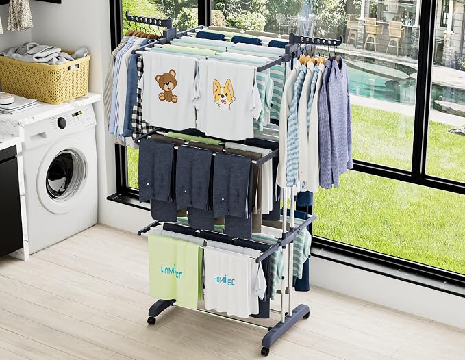 HOMIDEC Clothes Drying Rack, 4-Tier Foldable Drying Rack Clothing | Foldable - Image 3