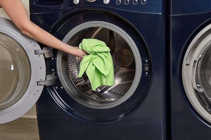 Quickie Cleaning 32-Pack Microfiber Cleaning Cloth 14"x14" inch Green - Image 6