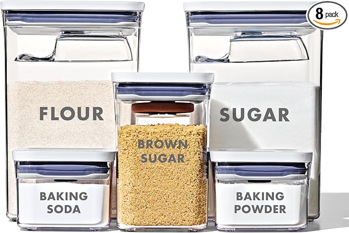 OXO Good Grips 8-Piece Prelabeled Baking POP Container Set by Unknown