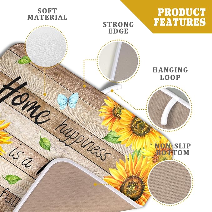 Sunflower Floral Dish Drying Mat - Image 4