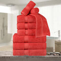 Superior Egyptian Cotton 800 GSM Plush & Absorbent, 9 Piece Set, Coral | Quick by SUPERIOR