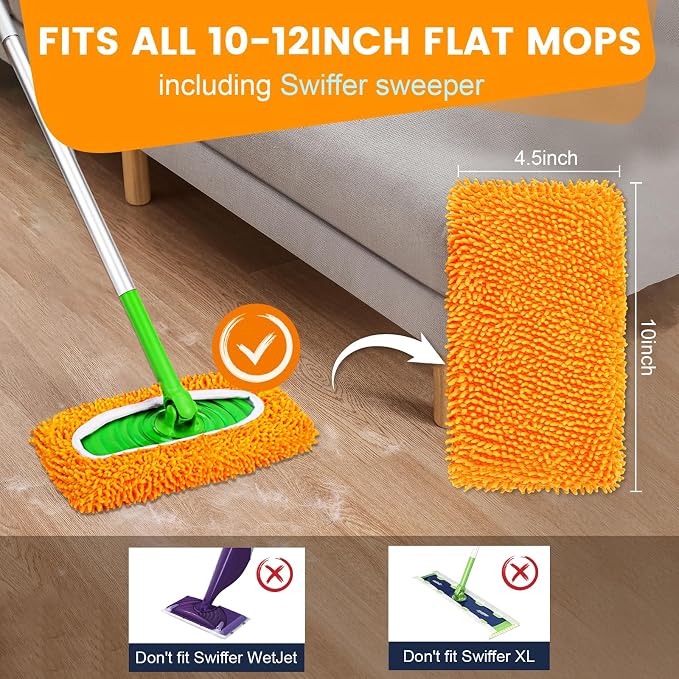 6Pcs Reusable Microfiber Mop Pads Compatible - Image 2