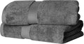 SUPERIOR Egyptian Cotton Plush & Absorbent, Bath Towel Set of 2, Charcoal | by SUPERIOR