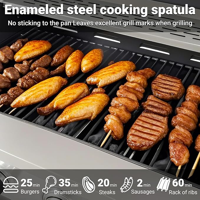 Endark 4-burner propane gas grill | Stainless steel construction | Dual side racks and wheels | Designed for patio, garden, and backyard cooking
