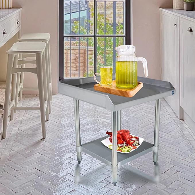 NSF Certified 18 Gauge Heavy Duty Stainless Steel Equipment Grill Stand with Undershelf for Kitchens, Utility Rooms, Caterers & Auto