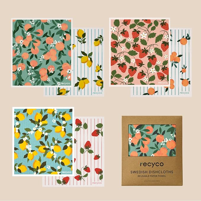 RECYCO Swedish Dishcloths for Kitchen | 6 Packs Orchard Grove Washable Dish - Image 8