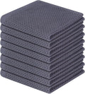Homaxy 100% Cotton Waffle Weave Kitchen Dish Cloths 8-Pack, Dark Grey | 12 x 12 by Homaxy
