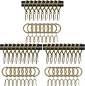 60 Pcs Metal Curtain Rings & Hooks Set, 30 mm Internal Diameter, Curtain Rod by WISION