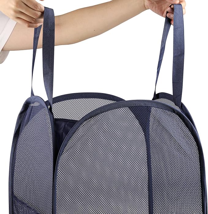 4Pcs Pop Up Laundry Basket Set, Collapsible Pop Up Hamper in 4 Colors, Mesh - Image 4