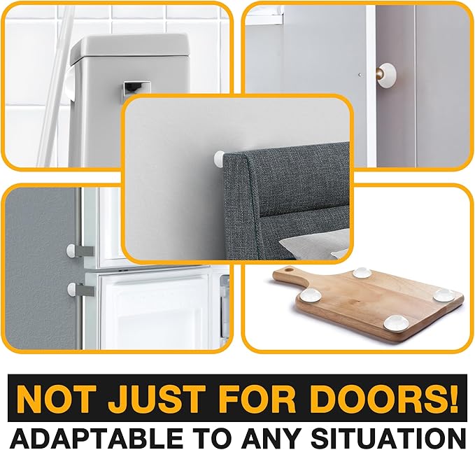 Ducki Wall Protectors - 4 Matte White- Self Adhesive, Reusable Solution for Stopping Wall Damage & Noise from Doors,Refrigerator & More in Your Home or Office -Durable, Shock Absorbent & Discreet