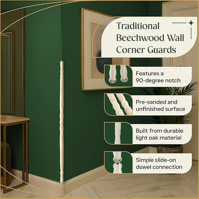 Renovators Supply Manufacturing Corner Protectors 39 1/4 in. Beechwood Edge Protector, Sanded Corner Guard