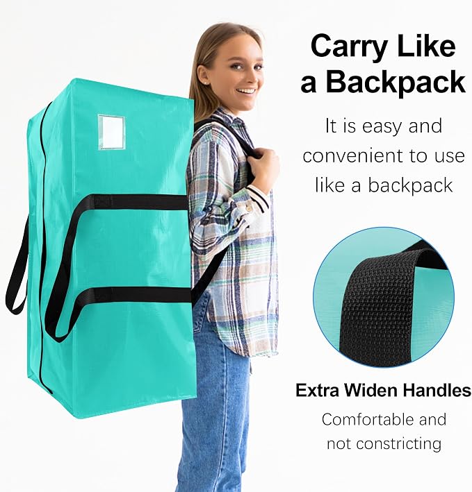 VELVETSURE 6 Pack Heavy Duty Large Moving Bags W/Backpack Straps - Image 4