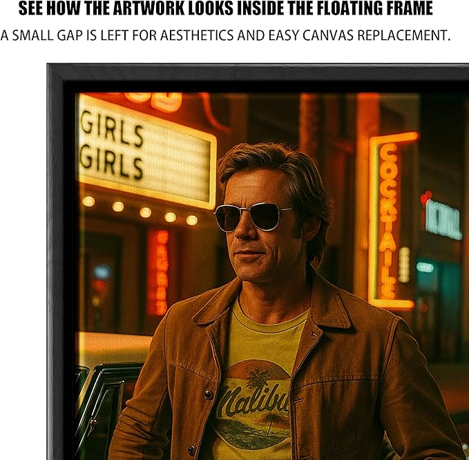 ART Canvas Floater Frame Fits 1”–1.25”Deep Gallery-Wrapped Canvas, Wood-Look Floater Frames for Finished Stretched Canvas Prints, Wall Oil Paintings Artwork for Home Bedroom (Back, 24" x 32")