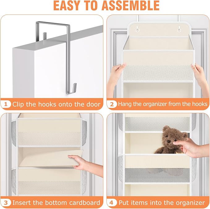 Over The Door Organizer Storage Large Capacity Hanging Bedroom Storage | 5 - Image 3