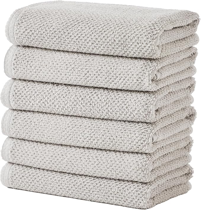 Great Bay Home 100% Cotton 6 Pack 26x16 Hand Towel Set by GreatBayHome