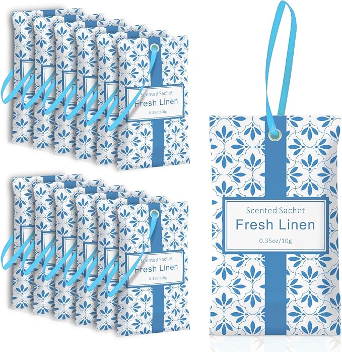 SCENTORINI Scented Sachets for Drawers and Closets, Linen Scent 14 Pack by SCENTORINI
