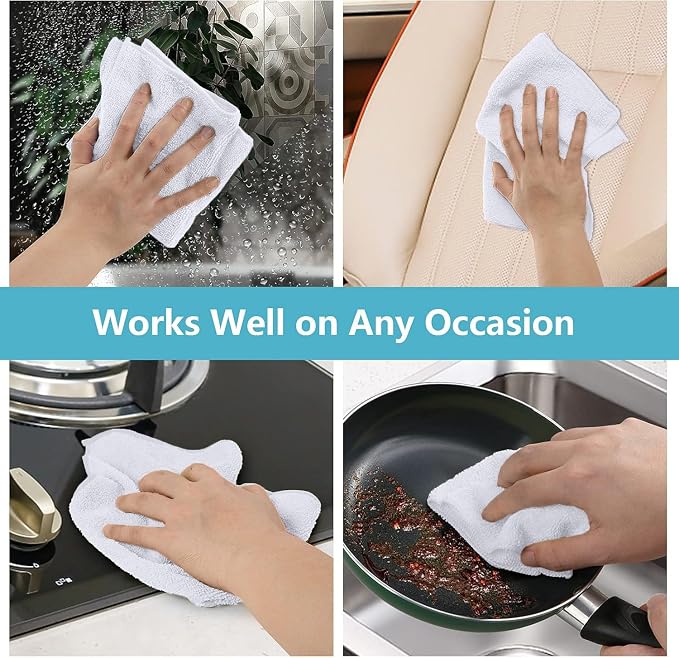 HOMEXCEL 100PK Microfiber Cleaning Cloth, Cleaning Rag - Image 5
