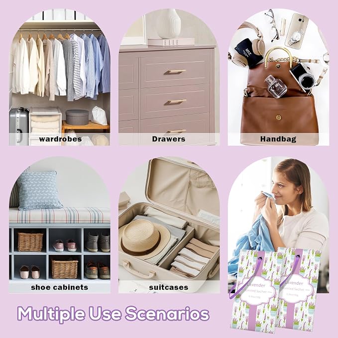 SCENTORINI Lavender Sachets for Drawer and Closet, Sachets Bags 14 Pack - Image 6