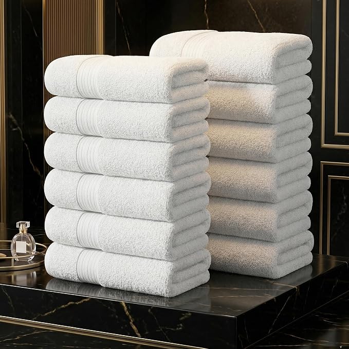 100% Cotton Hand Towels 18x28 Inches, 600 GSM, Soft & Absorbent - Image 2