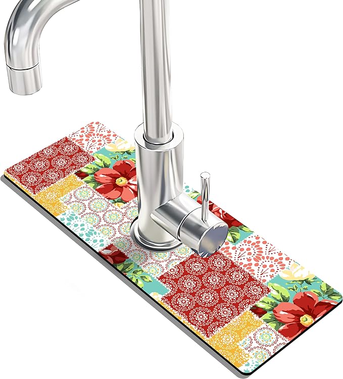 Kitchen Sink Splash Guard Faucet Mat Super Absorbent Fast Drying Mat Sink by THIDEAPE